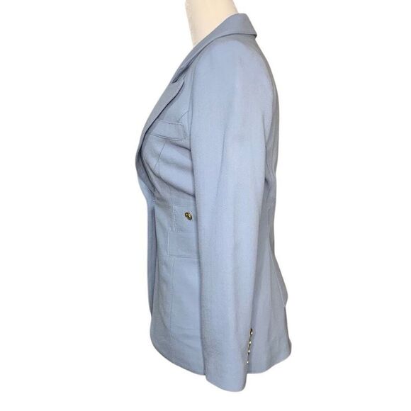 Smythe Classic Duchess Blazer Light Blue Size 4 Wool Lapel Collared Jacket - Picture 5 of 12